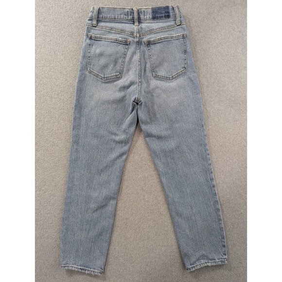 Abercrombie Fitch Jeans Womens Size 00 Blue The Mom High Rise Faded Whiskers Y2K - Picture 8 of 13